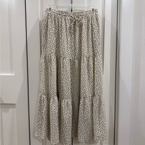 Floral Cream Maxi Skirt